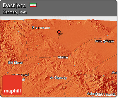 Political 3D Map of Dastjerd