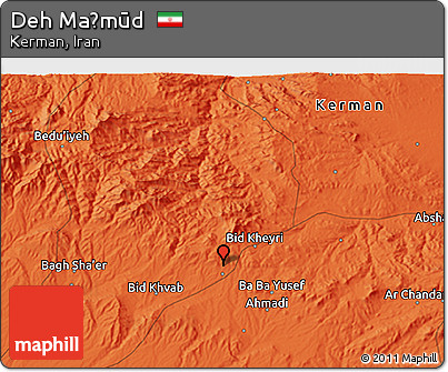 Political 3D Map of Deh Maḩmūd