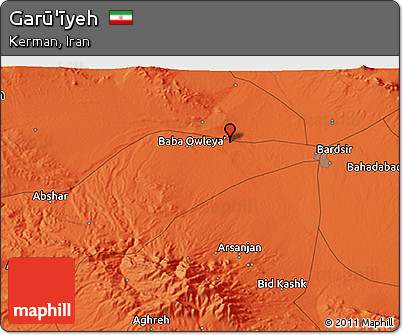 Political 3D Map of Garū'īyeh