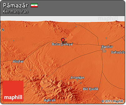 Political 3D Map of Pāmazār