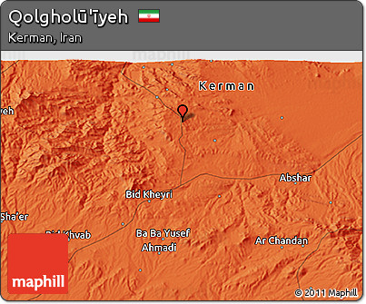 Political 3D Map of Qolgholū'īyeh