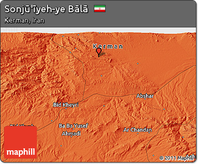 Political 3D Map of Sonjū'īyeh-ye Bālā