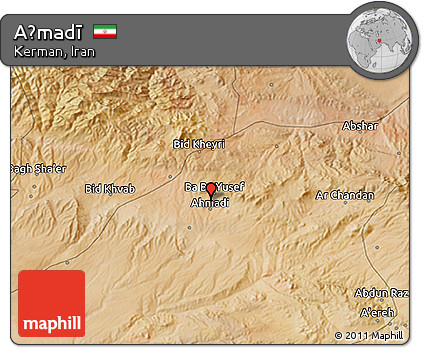 Satellite 3D Map of Aḩmadī
