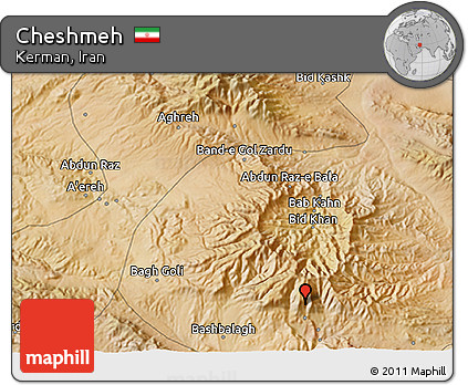 Satellite 3D Map of Cheshmeh