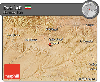 Satellite 3D Map of Deh `Alī