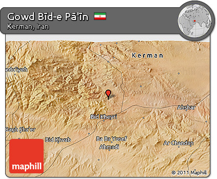 Satellite 3D Map of Gowd Bīd-e Pā'īn
