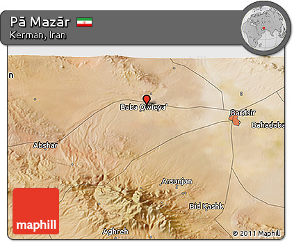 Satellite 3D Map of Pā Mazār
