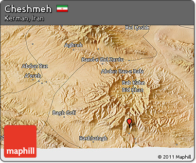 Satellite 3D Map of Cheshmeh