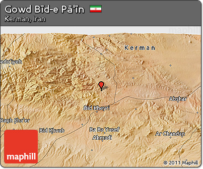 Satellite 3D Map of Gowd Bīd-e Pā'īn