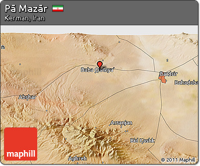 Satellite 3D Map of Pā Mazār