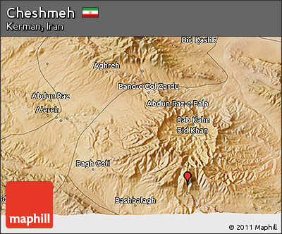 Satellite 3D Map of Cheshmeh