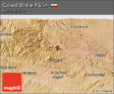 Satellite 3D Map of Gowd Bīd-e Pā'īn