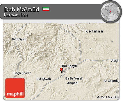 Shaded Relief 3D Map of Deh Maḩmūd