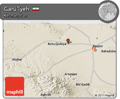 Shaded Relief 3D Map of Garū'īyeh