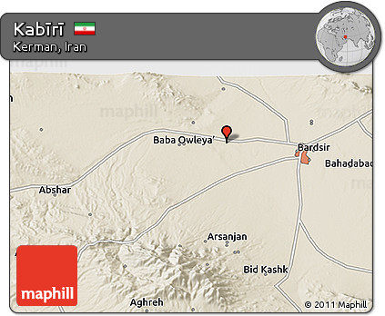 Shaded Relief 3D Map of Kabīrī