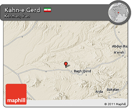 Shaded Relief 3D Map of Kahn-e Gerd