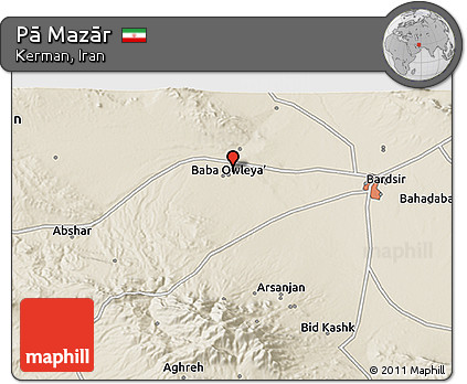 Shaded Relief 3D Map of Pā Mazār