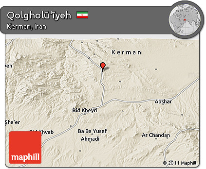 Shaded Relief 3D Map of Qolgholū'īyeh