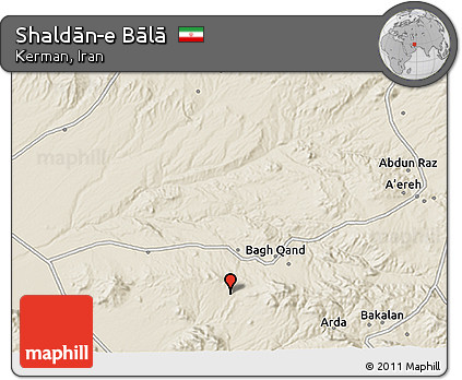 Shaded Relief 3D Map of Shaldān-e Bālā