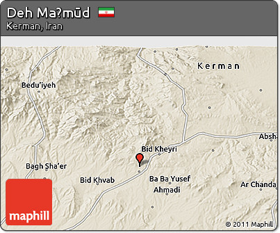 Shaded Relief 3D Map of Deh Maḩmūd