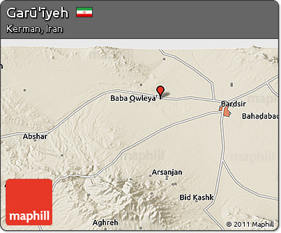 Shaded Relief 3D Map of Garū'īyeh