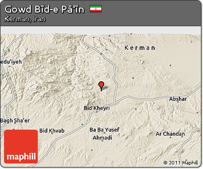 Shaded Relief 3D Map of Gowd Bīd-e Pā'īn