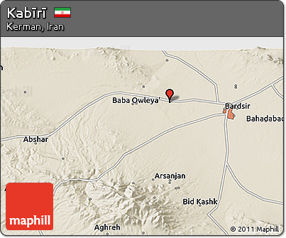 Shaded Relief 3D Map of Kabīrī