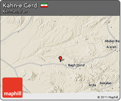Shaded Relief 3D Map of Kahn-e Gerd