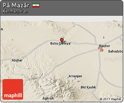 Shaded Relief 3D Map of Pā Mazār