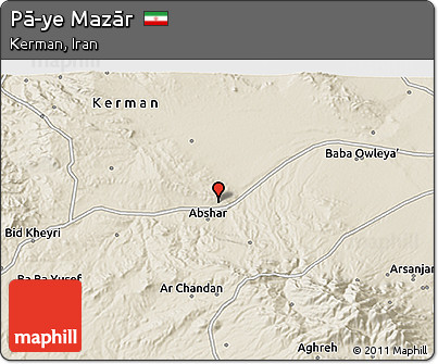 Shaded Relief 3D Map of Pā-ye Mazār