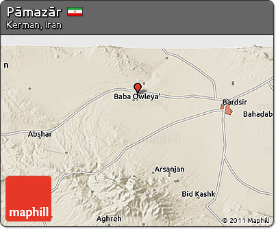 Shaded Relief 3D Map of Pāmazār