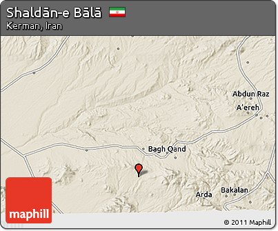 Shaded Relief 3D Map of Shaldān-e Bālā