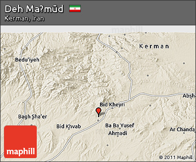 Shaded Relief 3D Map of Deh Maḩmūd