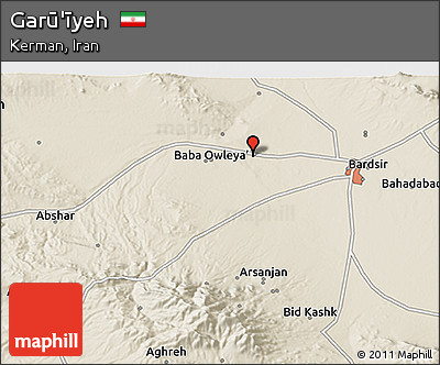 Shaded Relief 3D Map of Garū'īyeh
