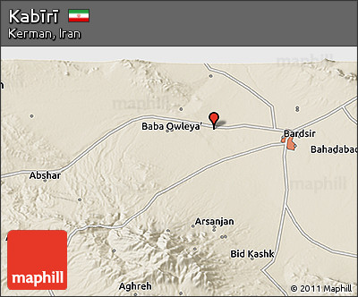 Shaded Relief 3D Map of Kabīrī
