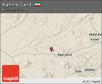 Shaded Relief 3D Map of Kahn-e Gerd