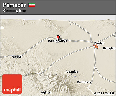 Shaded Relief 3D Map of Pāmazār