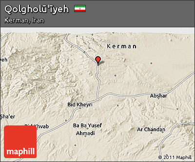 Shaded Relief 3D Map of Qolgholū'īyeh