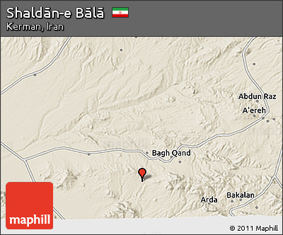 Shaded Relief 3D Map of Shaldān-e Bālā
