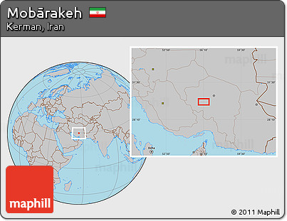 Gray Location Map of Mobārakeh