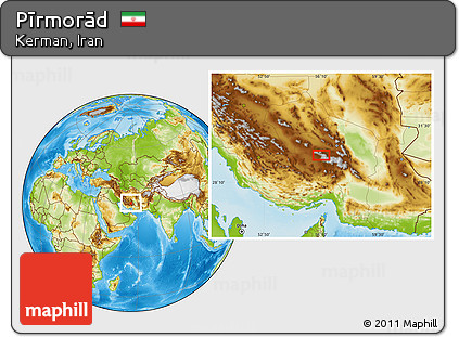 Physical Location Map of Pīrmorād