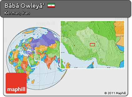 Political Location Map of Bābā Owleyā'