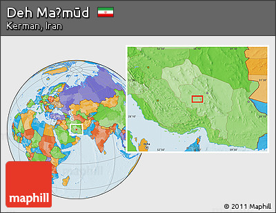 Political Location Map of Deh Maḩmūd