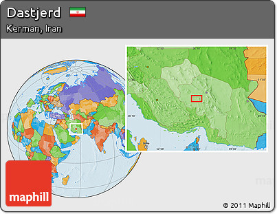 Political Location Map of Dastjerd