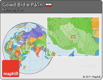 Political Location Map of Gowd Bīd-e Pā'īn