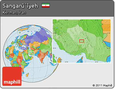 Political Location Map of Sangarū`īyeh