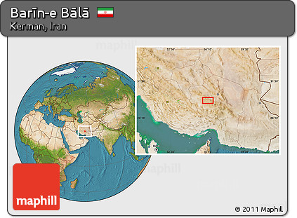 Satellite Location Map of Barīn-e Bālā
