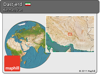 Satellite Location Map of Dastjerd