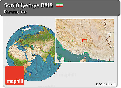 Satellite Location Map of Sonjū'īyeh-ye Bālā