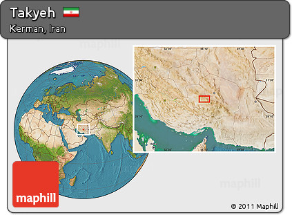 Satellite Location Map of Takyeh